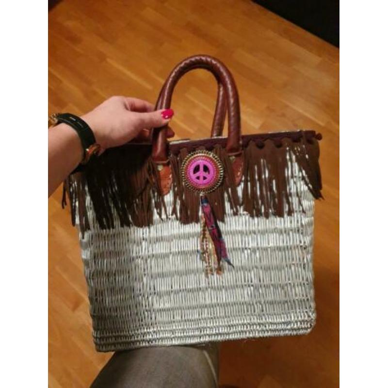 Ibiza rieten tas en accessoires heup centuur sieraden speld