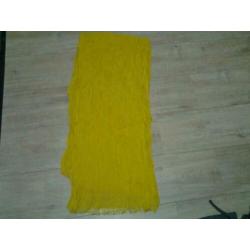 Bruine shawl 200 x 1.80 m, blauw/grijze , dunne eigele shawl