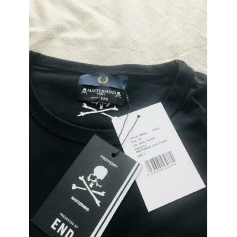 Fred Perry x Mastermind x END. Shirt Tee Zwart Maat L