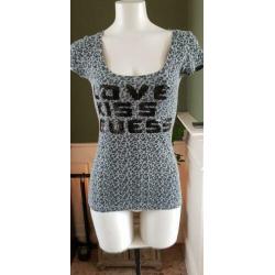ZGAN grijze dierenprint GUESS shirt mt S 36, top, topje