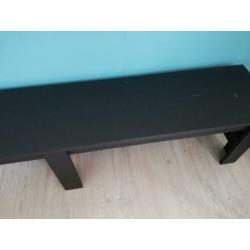 Houten eettafelbank mat zwart
