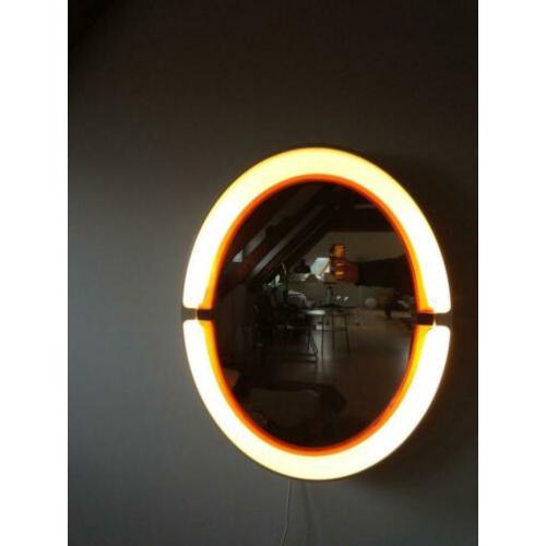 Allibert ovale spiegel met verlichting jaren 70