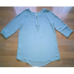 Mintgroen (pistache) top driekwart mouw maat XS (32)