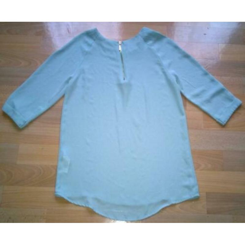Mintgroen (pistache) top driekwart mouw maat XS (32)