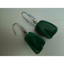groene malachiet oorbellen en armband