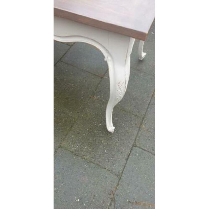 Eethoektafel +4 stoelen brocante queen ann landelijk