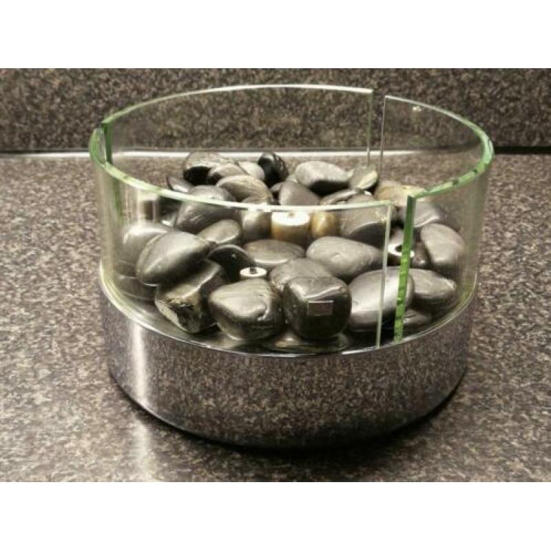 Olielamp met 5 pitten Chroom met glas