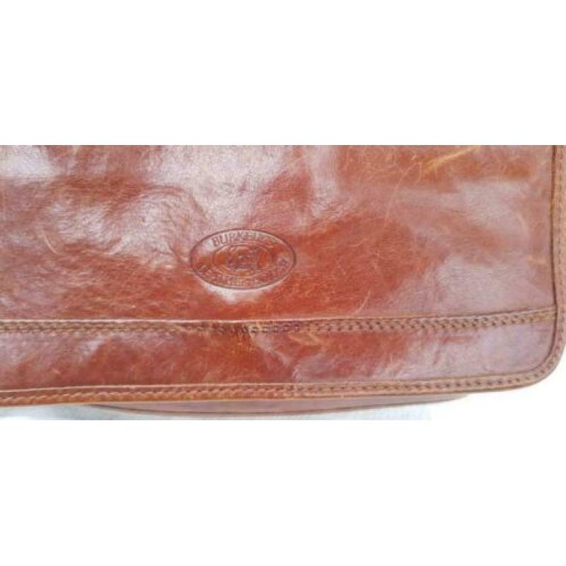 E636 BURKELY's LEATHERHOUSE bruine damestas zeer fraai