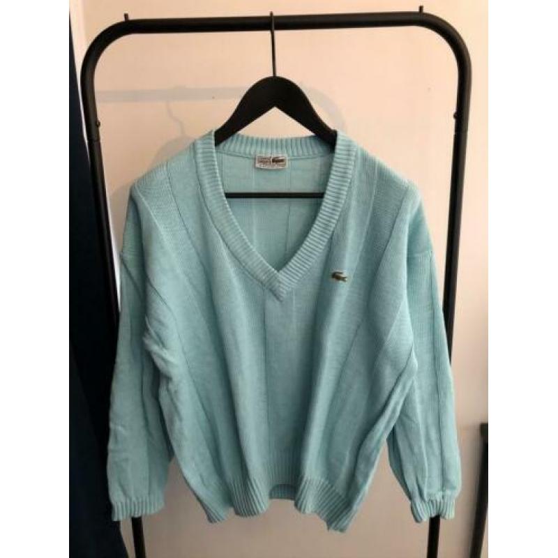Lacoste Vintage Trui Turquoise Maat S/M