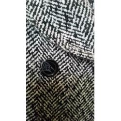 Leuke jas voor het voorjaar – tweed - zwart wit + ceintuur