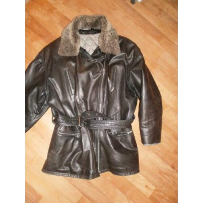 Claudia Strater leren jas, maat 40-42