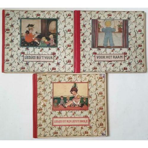3 boekjes van Rie Cramer o.a. Liedjes bij 't vuur ca 1920