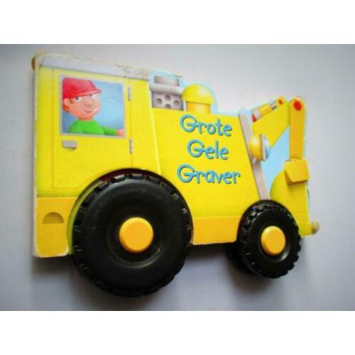 Grote Gele Graver~Truck~Graafmachine met echte Wielen~Hardco