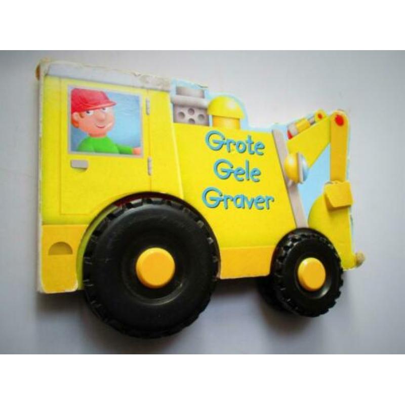 Grote Gele Graver~Truck~Graafmachine met echte Wielen~Hardco