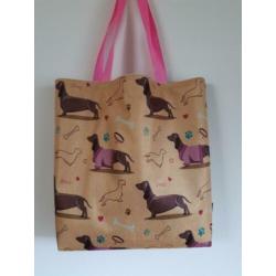 NIEUW: shoppers/tassen Teckel,Dachshund by Kadodotje