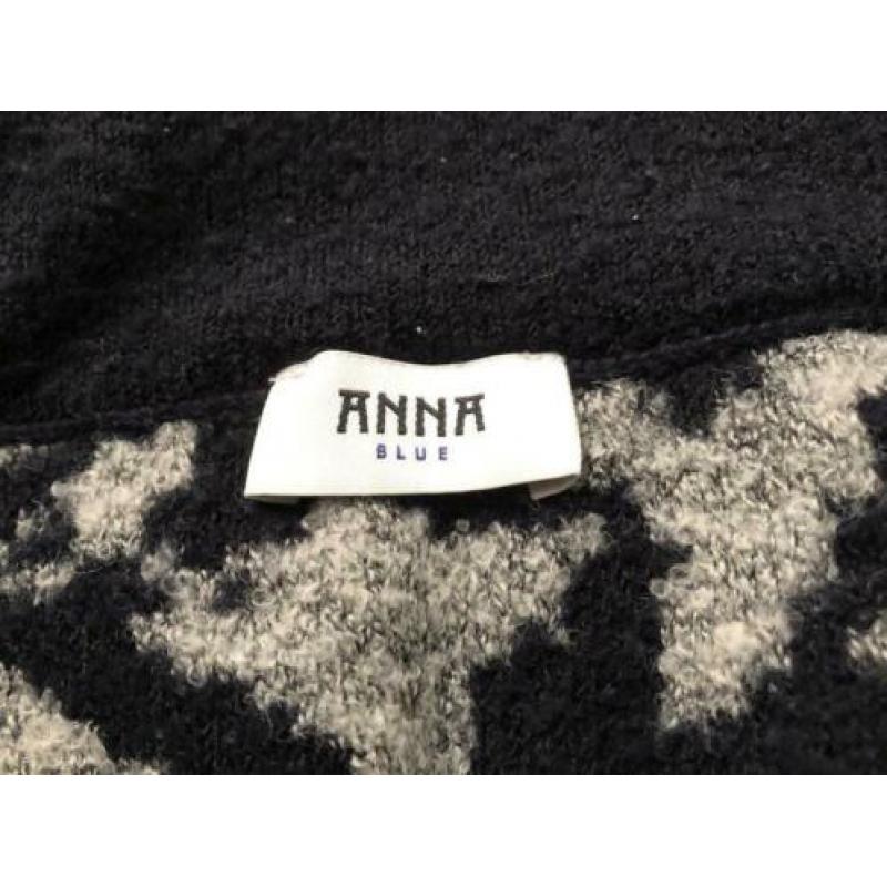 Anna Blue rokje, maat 38, donkerblauw/lichtgrijs