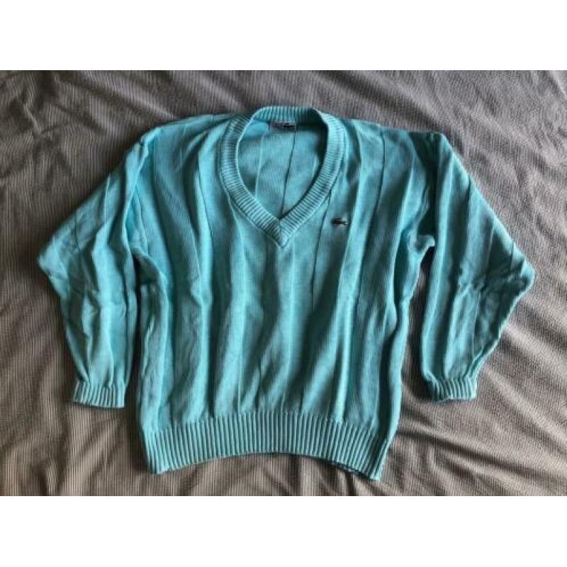 Lacoste Vintage Trui Turquoise Maat S/M