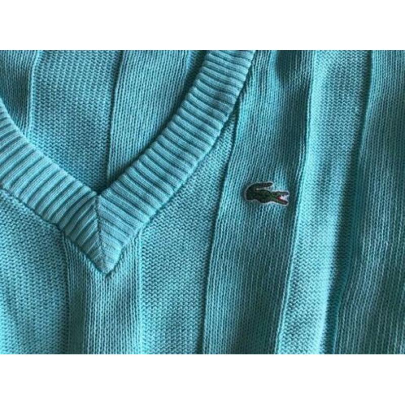 Lacoste Vintage Trui Turquoise Maat S/M