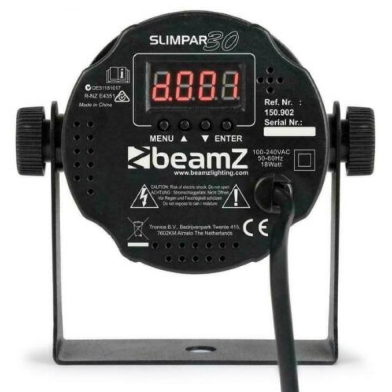 Beamz slimpar30 set - set van 4 stuks 6x 3w slimpar30 spot