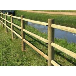 18. Houten omheining, paardenbak afrastering, hekwerk