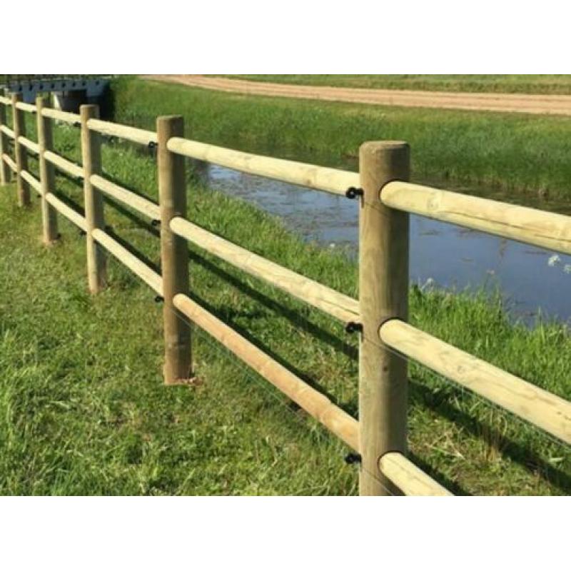18. Houten omheining, paardenbak afrastering, hekwerk