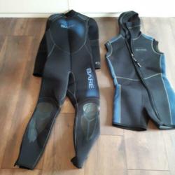 2x Bare Heren Duikpak. 7mm. Mt M.
