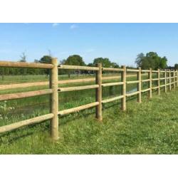 18. Houten omheining, paardenbak afrastering, hekwerk