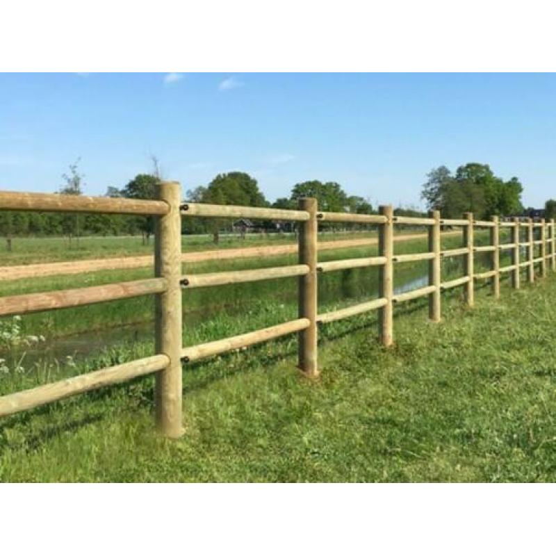 18. Houten omheining, paardenbak afrastering, hekwerk