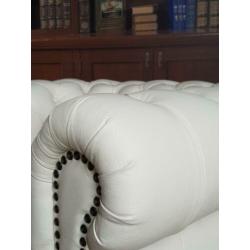 50% opruimings korting nieuwe ivory leder Chesterfield