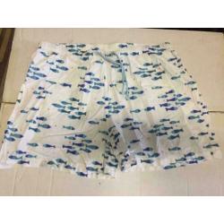 Vis print korte broek, maat: xl