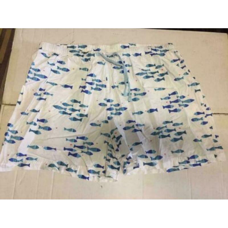 Vis print korte broek, maat: xl