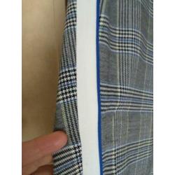 Hippe ruit met blauwe bies witte streep mt L/XL