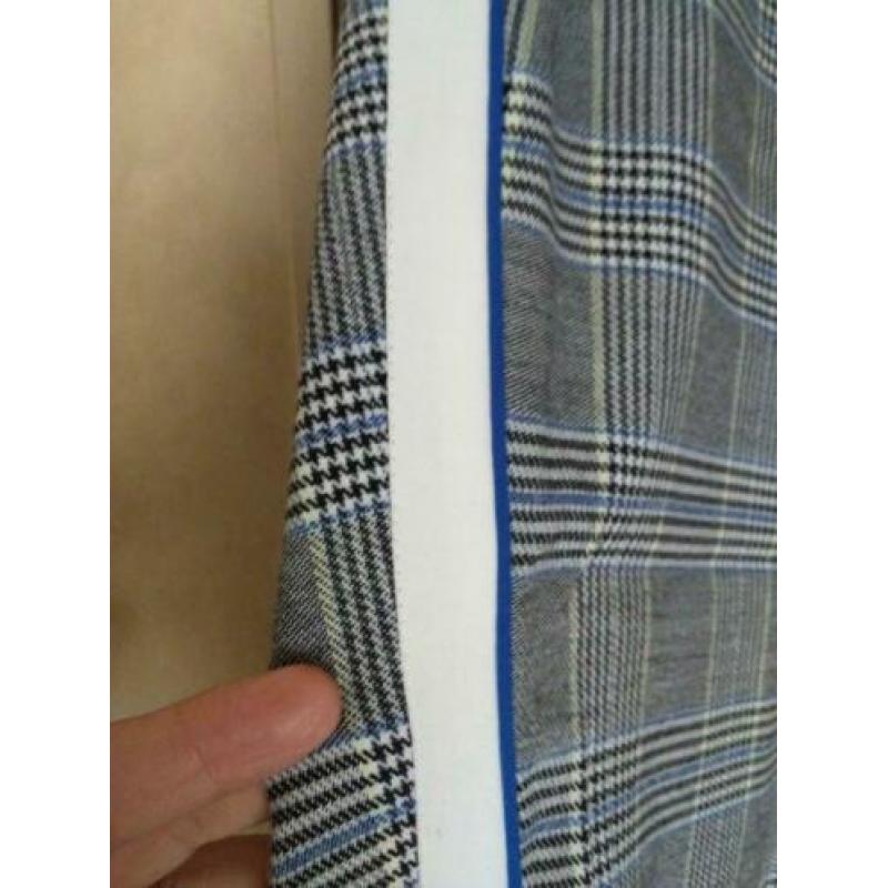 Hippe ruit met blauwe bies witte streep mt L/XL