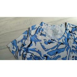 Frank Walder - top blauw wit katoenen Maat 42