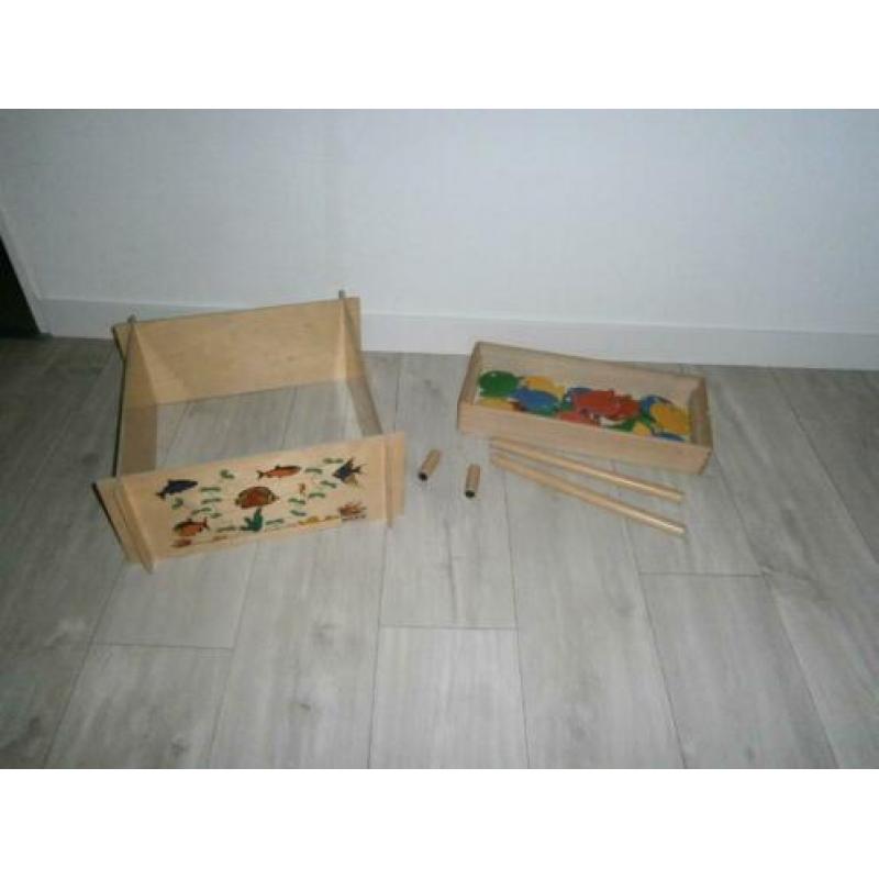 Houten Visspel in originele kist
