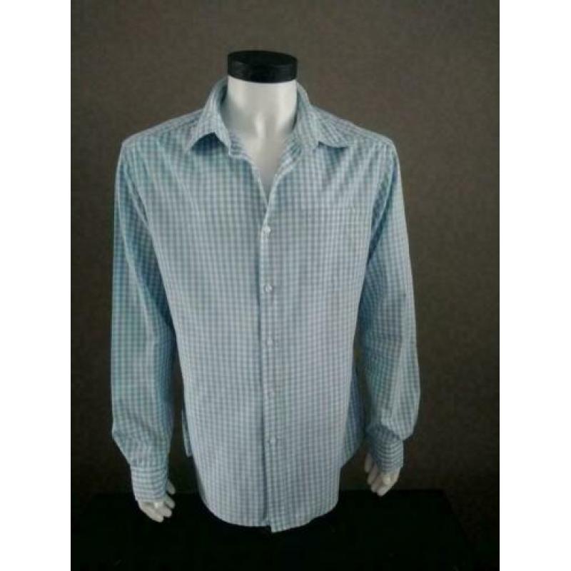 Leuk Mexx overhemd. Blauw Wit geblokt motief. Maat XL.