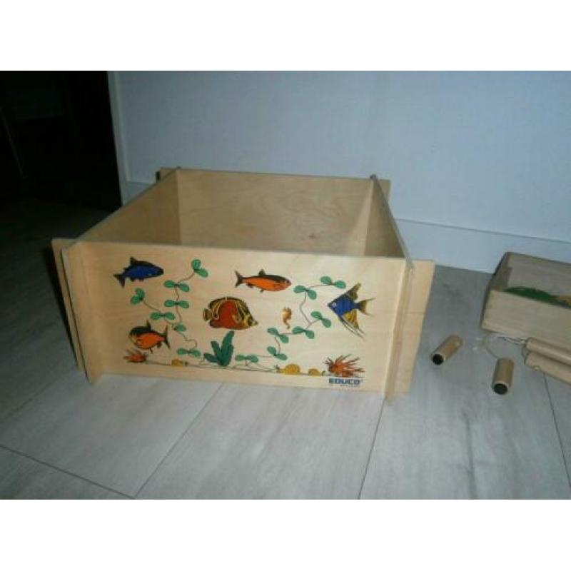 Houten Visspel in originele kist
