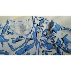 Frank Walder - top blauw wit katoenen Maat 42