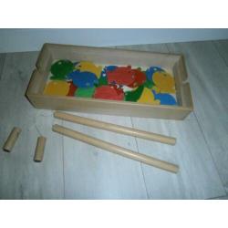 Houten Visspel in originele kist