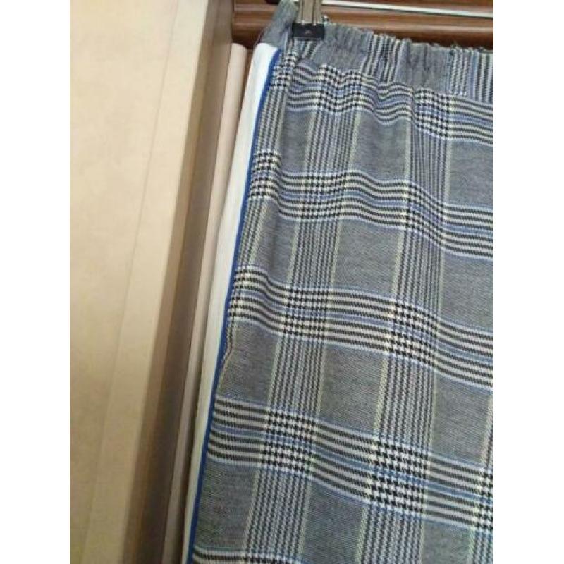 Hippe ruit met blauwe bies witte streep mt L/XL