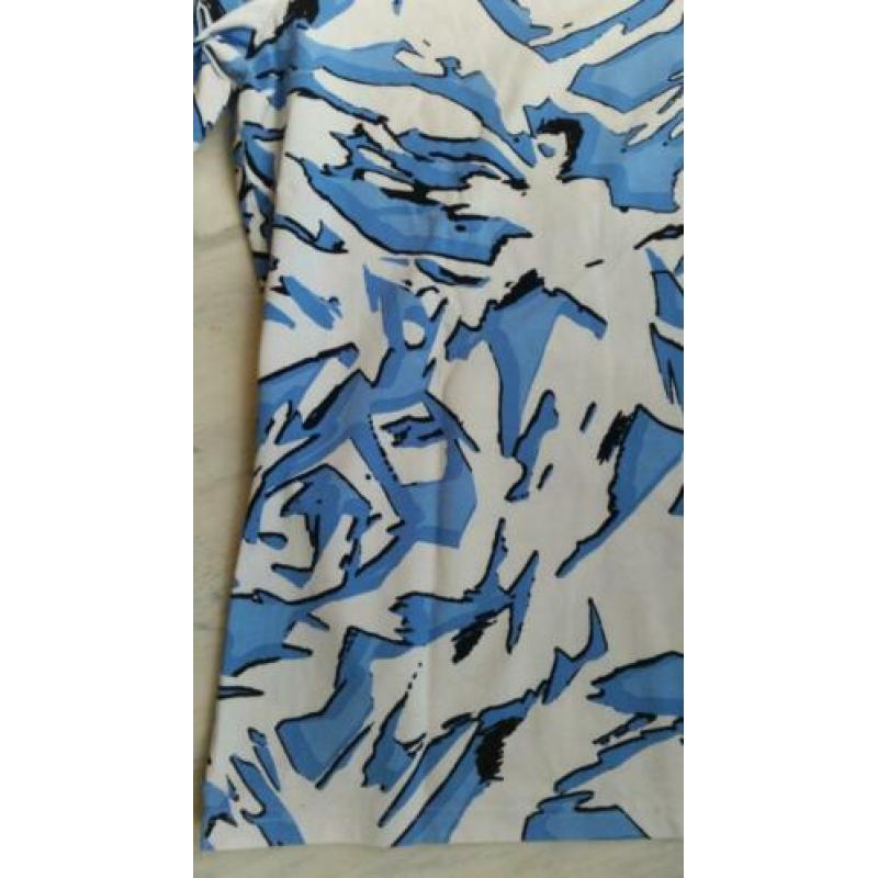 Frank Walder - top blauw wit katoenen Maat 42