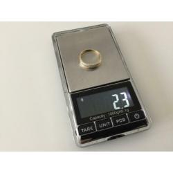 14 karaat gouden dames ring / rij ring 45 x briljant 17,5