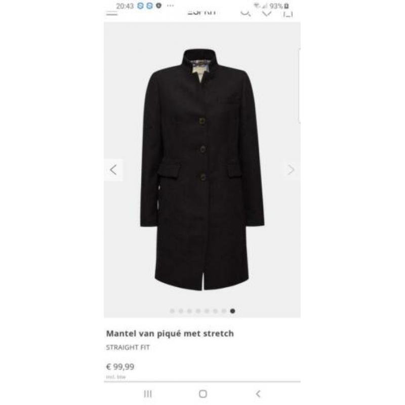 Nieuwe zwarte Esprit dames mantel 36/38