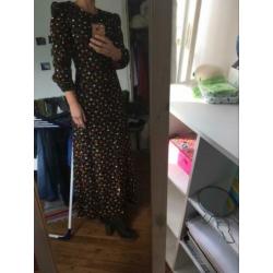 Vintage jaren 70 maxi jurk maat 32-34