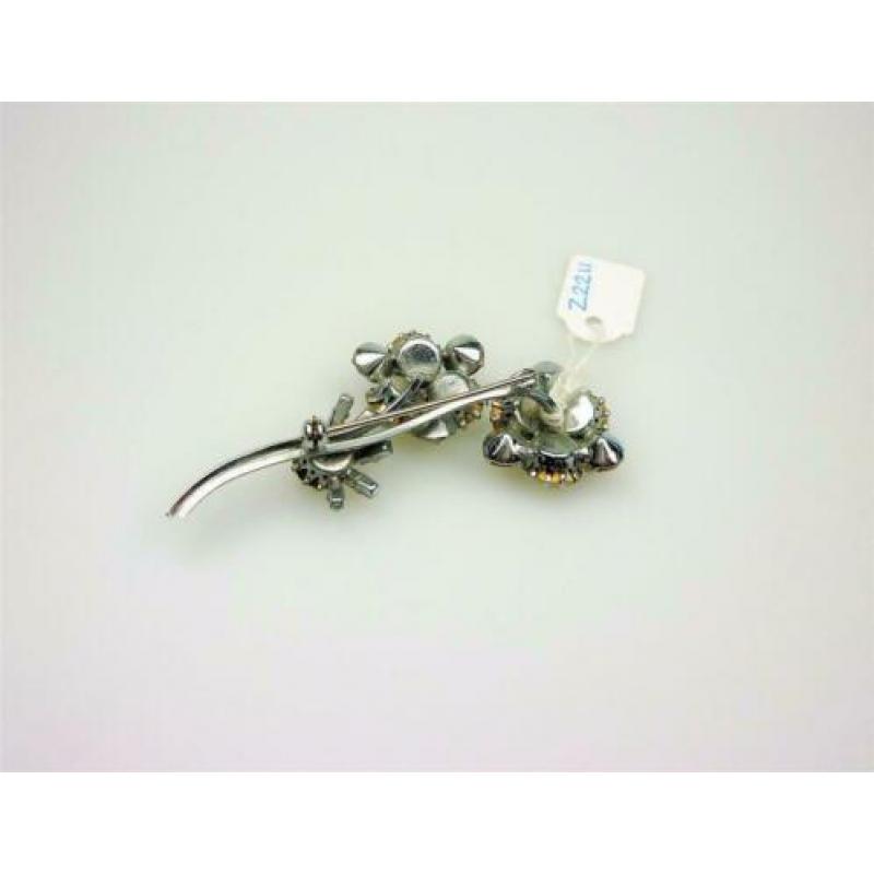 Opruiming Broche Bloemtak kristal j50 / Z2211