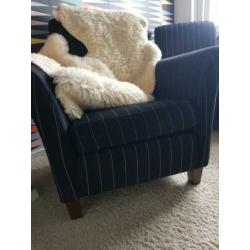 2 mooie gestreept fauteuils stoelen