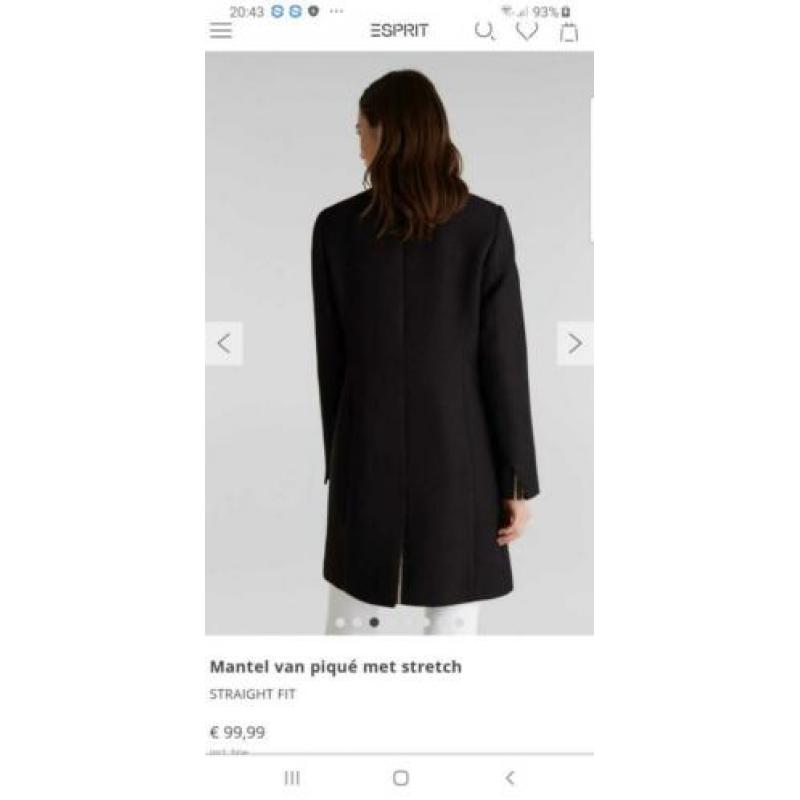 Nieuwe zwarte Esprit dames mantel 36/38
