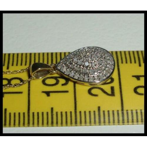 Prachtige gouden diamant hanger met gouden ketting