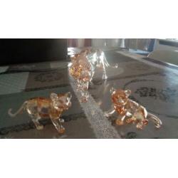 swarovski tijger met 2 jongen