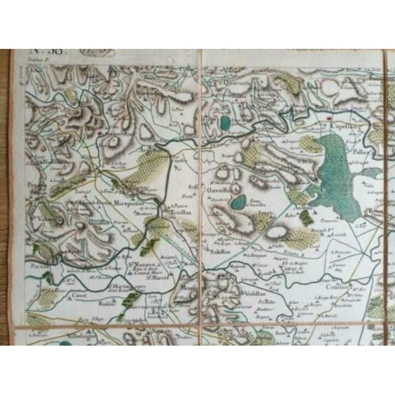 Cassini kaart Nr 58 Narbonne anno 1777 Frankrijk